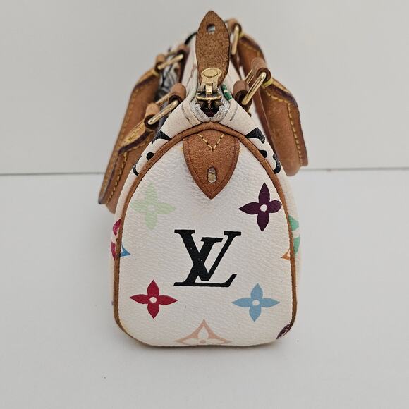 Louis Vuitton Takashi Murakami White Multicolor Mini Speedy - Picture 3 of 12